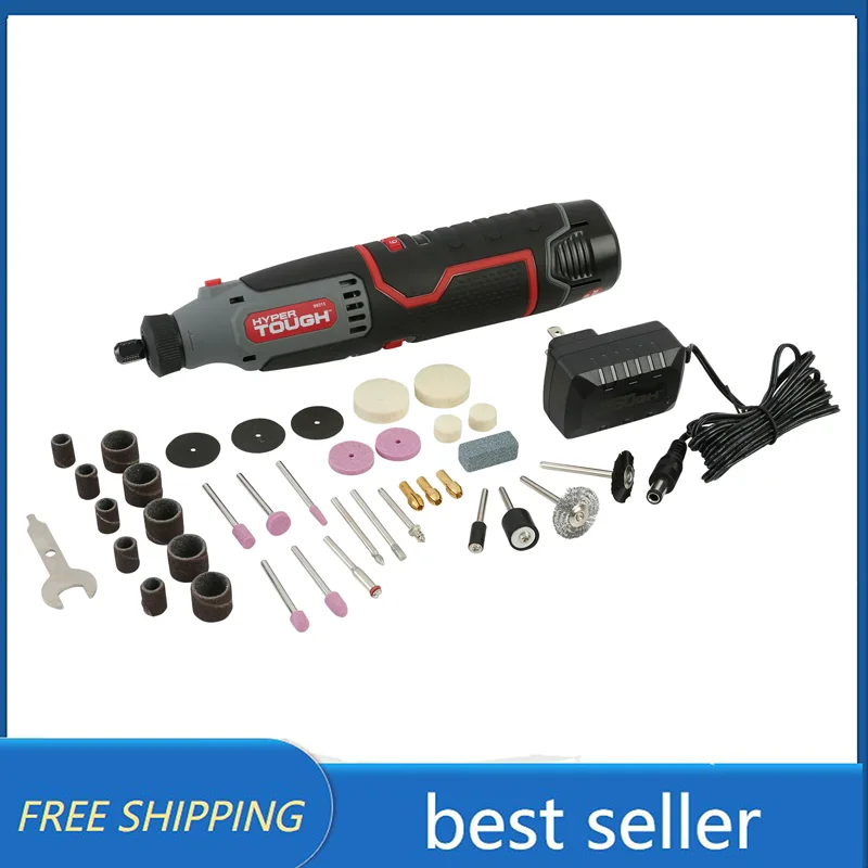 

Гиперпрочный беспроводной роторный инструмент с переменной скоростью 12 В макс. * Lit-Ion, 40 аксессуаров, с аккумулятором 1,5 Ач и зарядным устройством, электроинструменты