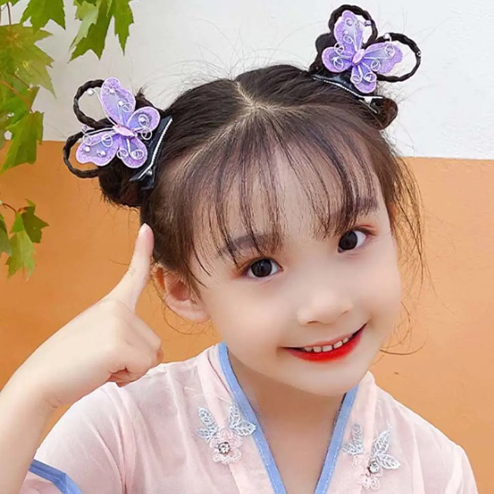 

Cute Butterfly Chinese Girls Hair Clip Hanfu Headdress Flower Children's Hairpin