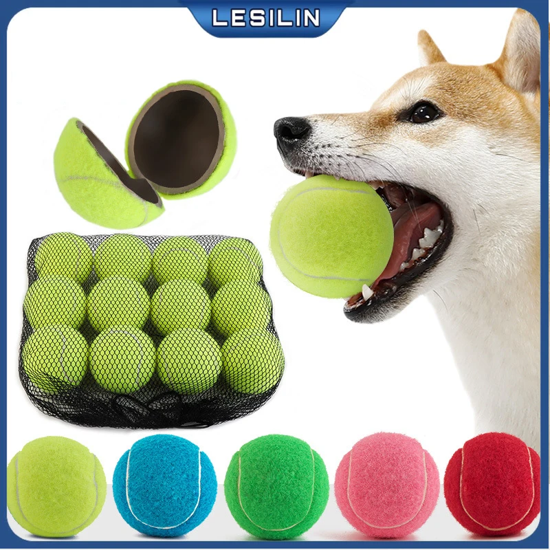 

Dog Toy Thick Walled Natural Rubber Tennis Balls Interactive Bouncy Ball for Training High Resilience Bite Resistant Squeak Chew
