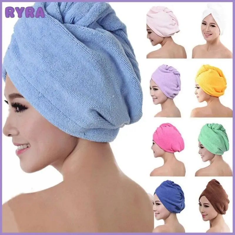 

Microfiber Hair Towel Thickening Absorbent Fiber Dry Hair Cap Quick Drying Cap Hair Drying Cap Absorbent Shower Cap Quick Drying
