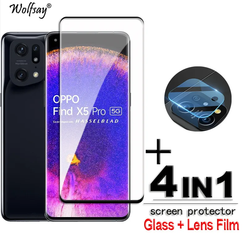 For OPPO Find X5 Pro Glass 3D Full Cover Curved Screen Protector For OPPO Find X5 Pro Tempered Glass Find X5 Pro 5G Lens Film 