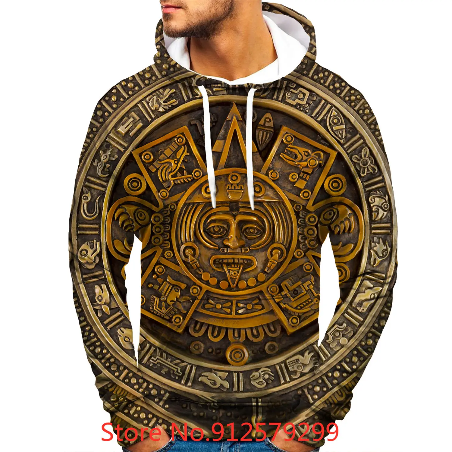 Mexico Aztec Calendar 3d Print Hoodie 2022 New Fashion Hoodies Mens Hip Hop Hooded Sweatshirt Streetwear Fashion Tops