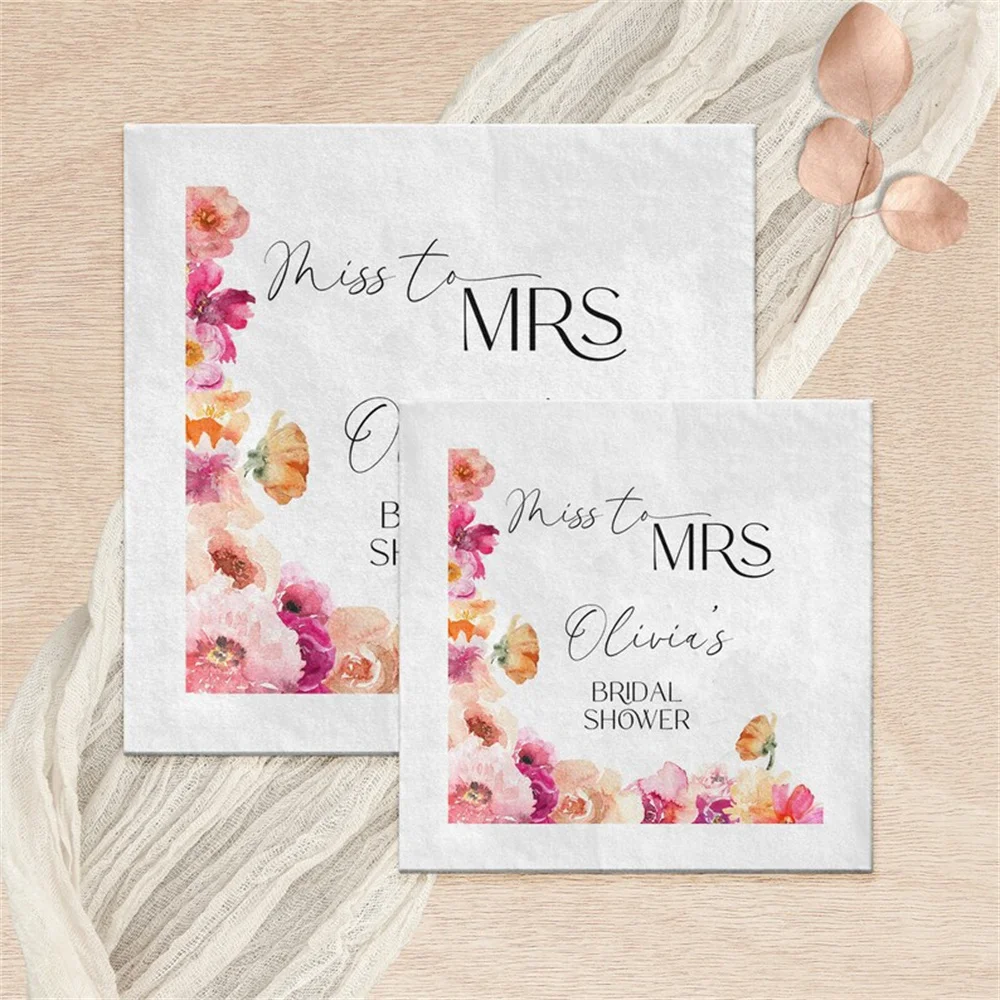 50 шт. ярко-розовые и оранжевые Бриджи Miss to Mrs для невесты | Индивидуальные бумажные