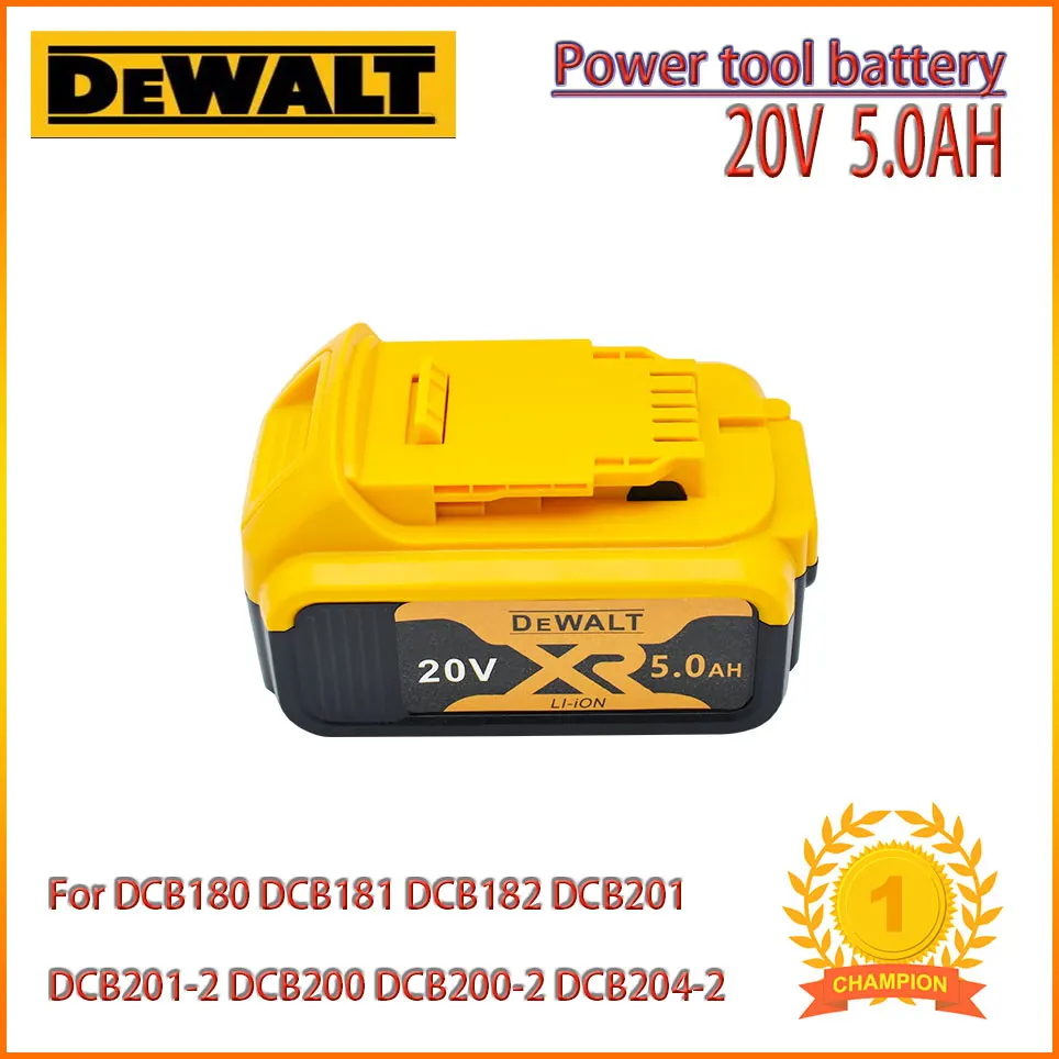 

DeWalt 20V 5.0AH 4.0AH 6.0Ah 8.0AH Li-Ion battery power tool replacement for DeWalt DCB184 DCB181 DCB182 DCB200 18V battery