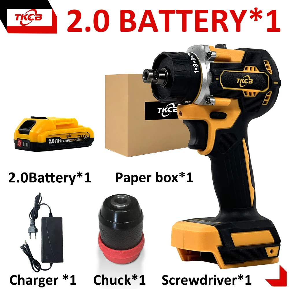 

Бесщёточный аккумуляторный шуруповерт TKCB 25+1 280 Нм