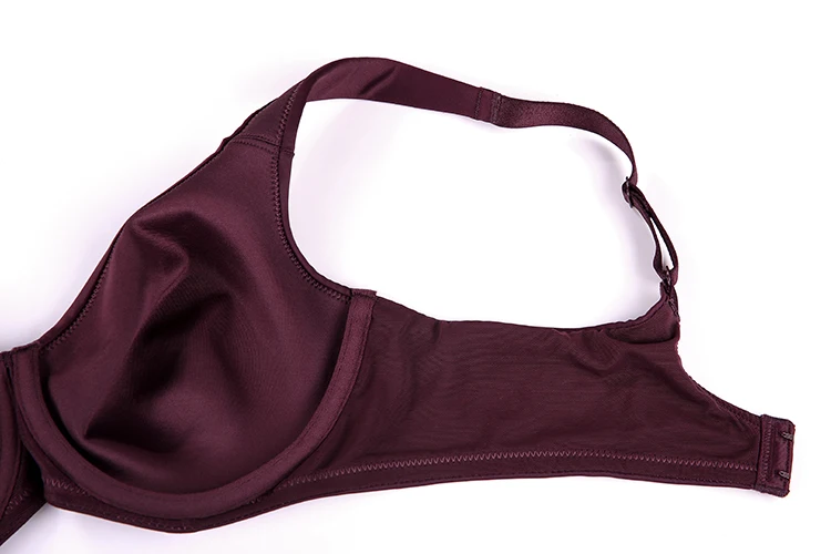 Women's Smooth Seamless Minimizer Bra Full Coverage Wide Straps Underwire Female U Back Lingerie 36 38 40 42 C D DD E F G Black