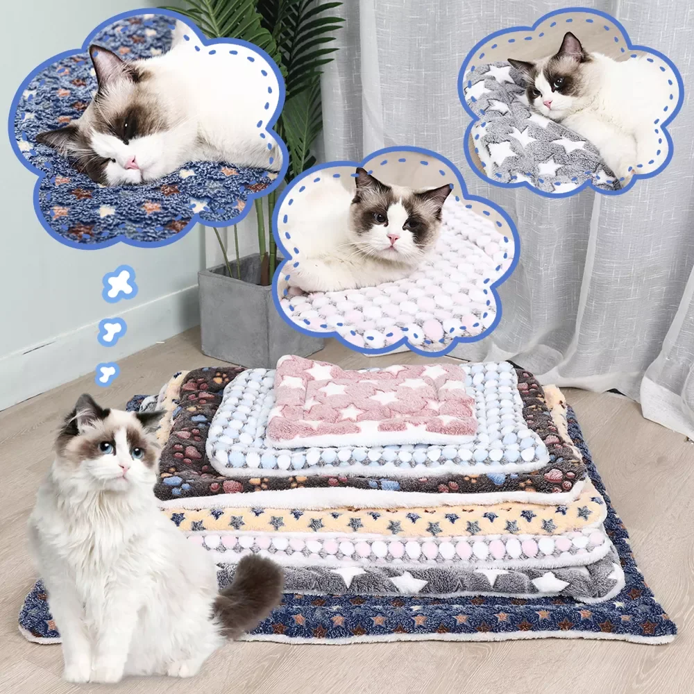 

Soft Flannel Thickened Pet Soft Fleece Pad Pet Blanket Bed Mat For Dogs Puppy Cat Sofa Cushion Home Rug Keep Warm Sleeping Cover