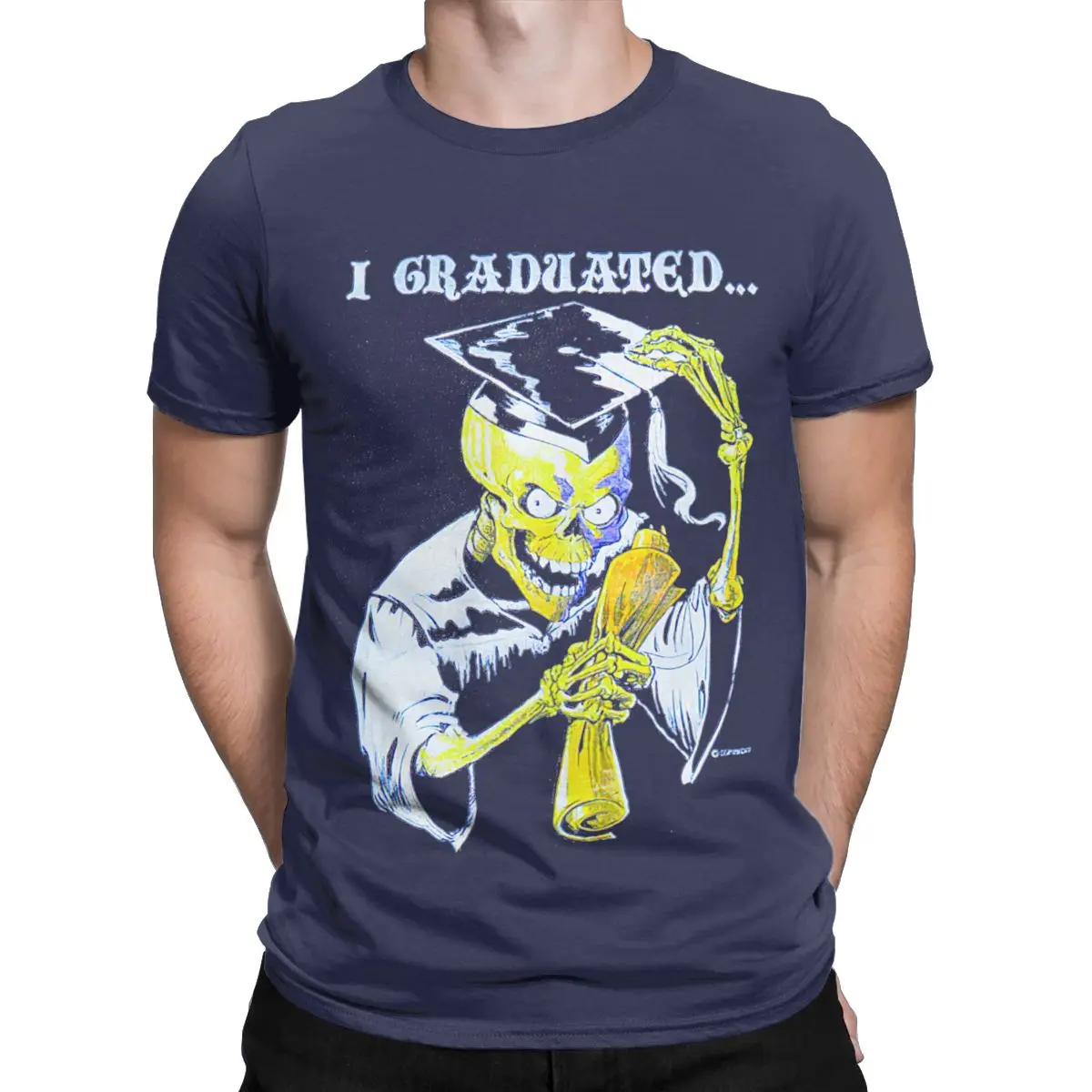 

Amazing Skeleton I Graduated T-Shirts for Men O Neck 100% Cotton T Shirt Short Sleeve Tee Shirt Gift Idea Tops
