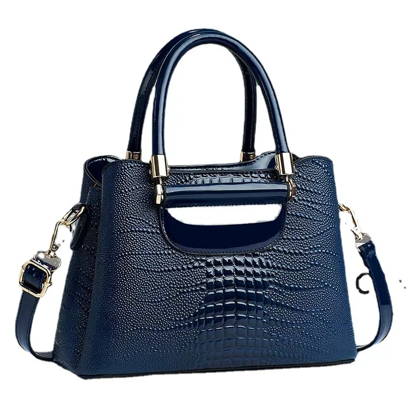 

Women's Simple Crocodile Stripe Handbag Luxury Middle-aged Hand Bag Purse Fashion Shoulder Bag Designer Brand Bags женский Bolsa