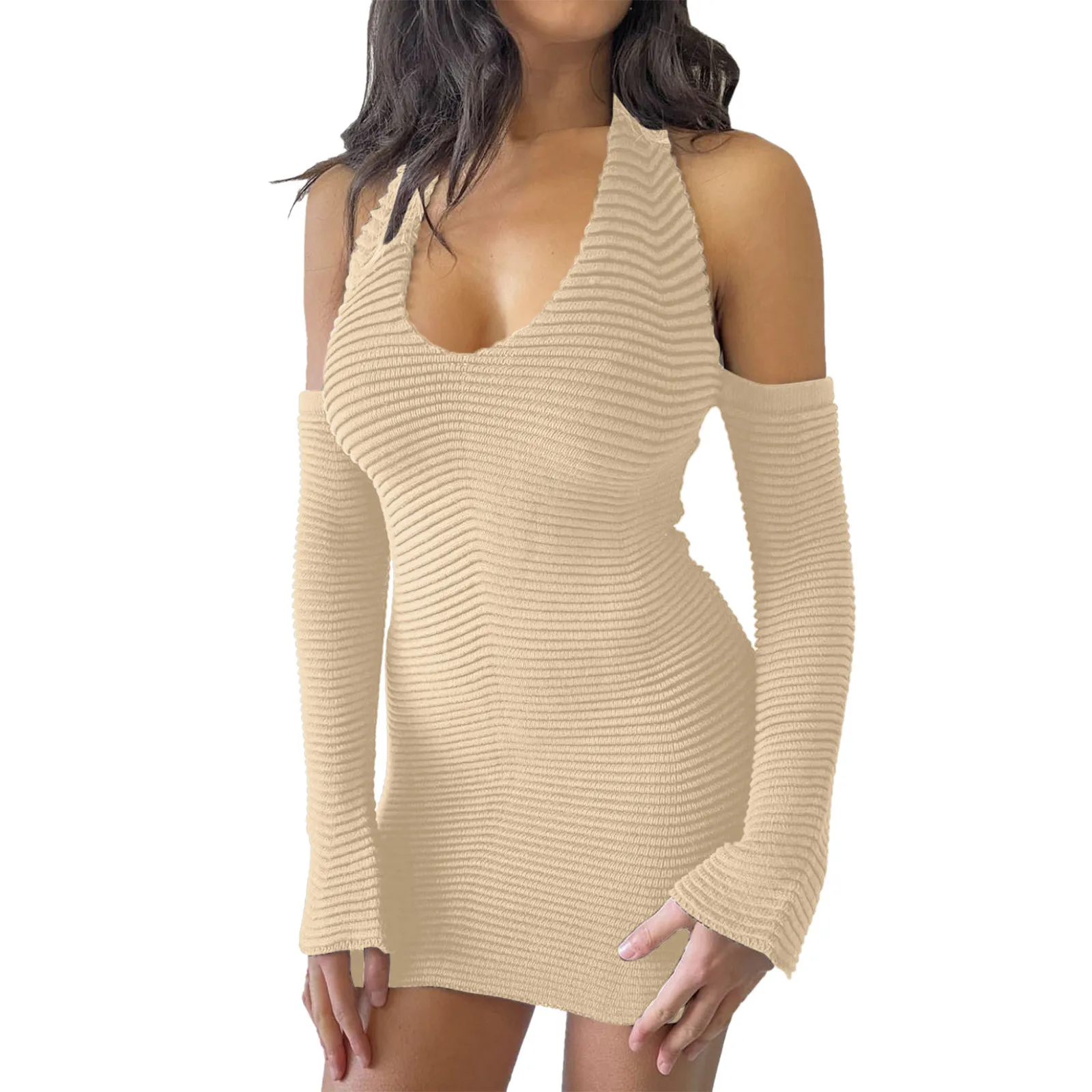 

Dresses For Women 2023 Elegant Sexy Sleeveless Keyhole Back Textured Mini Skinny Dress New Fashion 2023 Summer Casual Dress