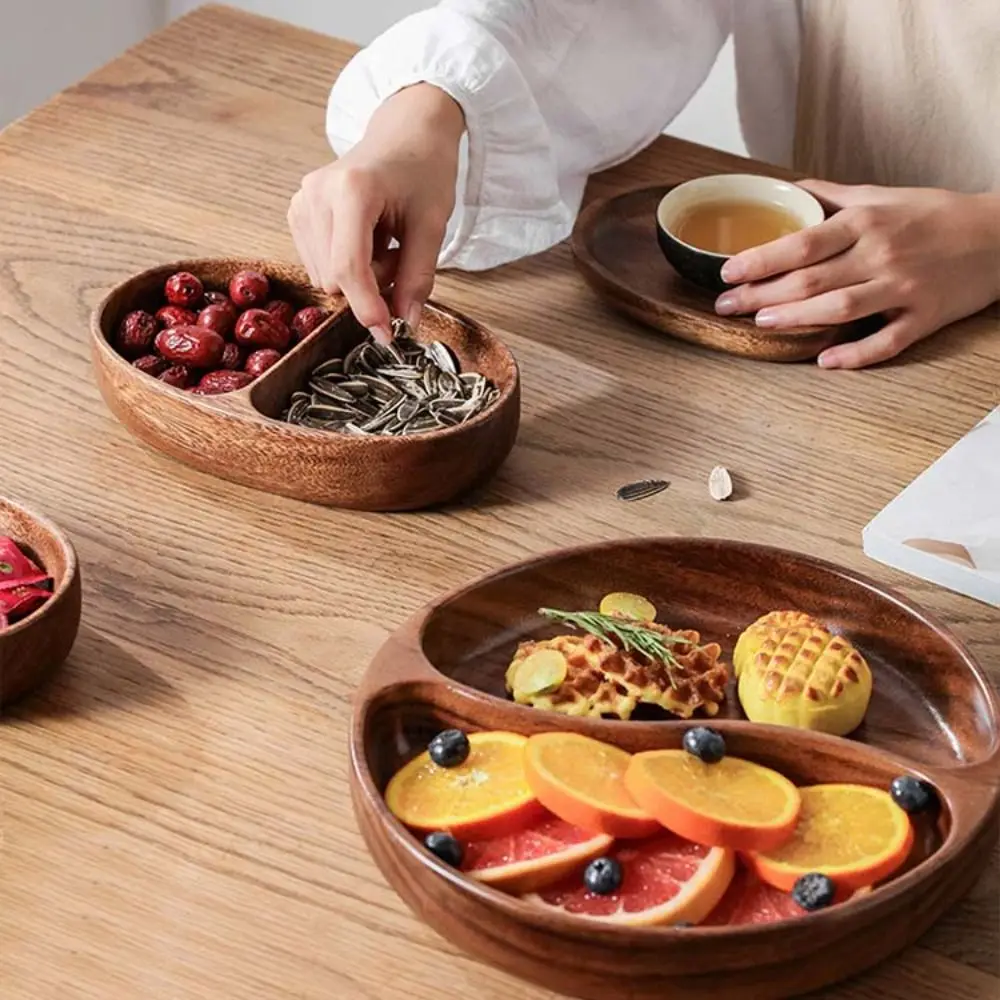 Бытовые 2/4 сетки тарелка для закусок из цельного дерева форма лодки гладкая