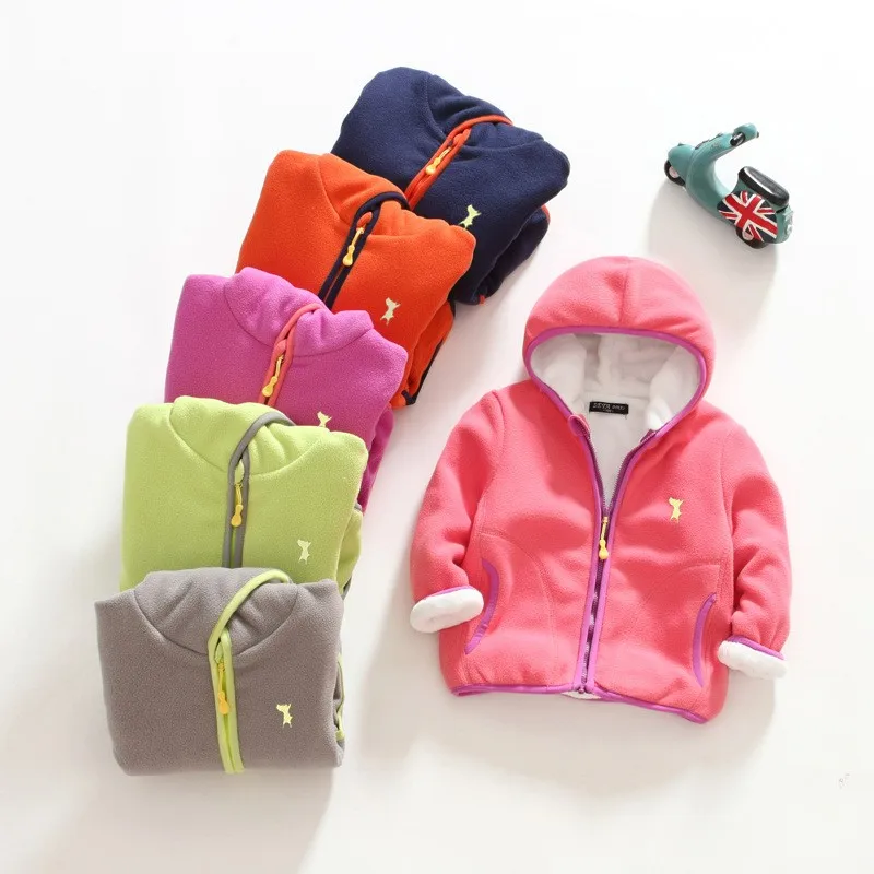 

Warm Kids Jacket 2021 Fall WInter Fleece Warm Material Children Tops Shirt Sweater Warm Zipper Boys Girls Sweat shirt Outfits