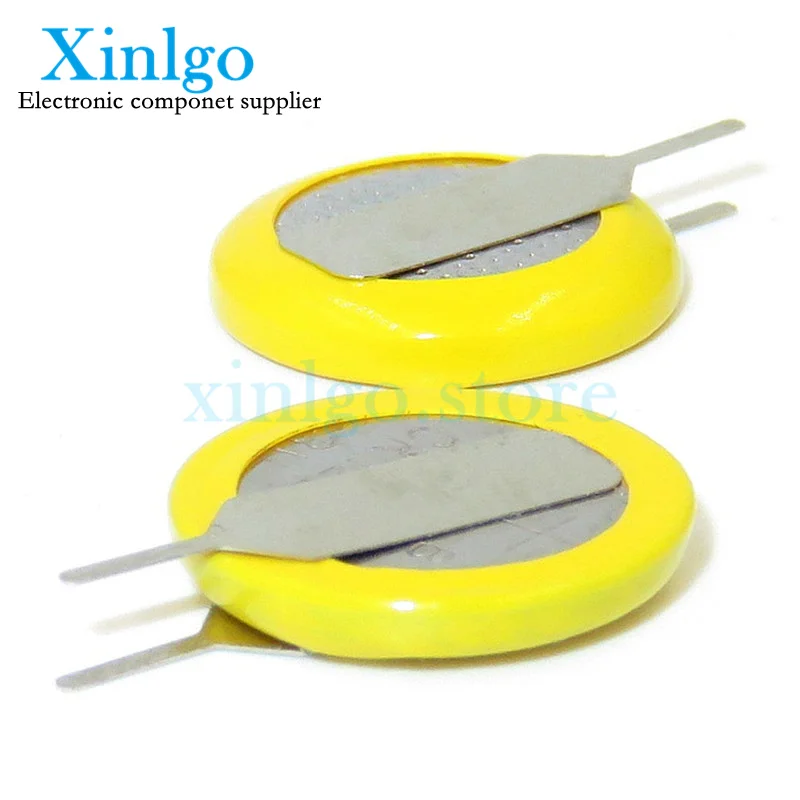 

10PCS Parallel Centered 0-Pin Distance CR1220 Button Battery Vertical, 3V 2 Solder Pin Brand New