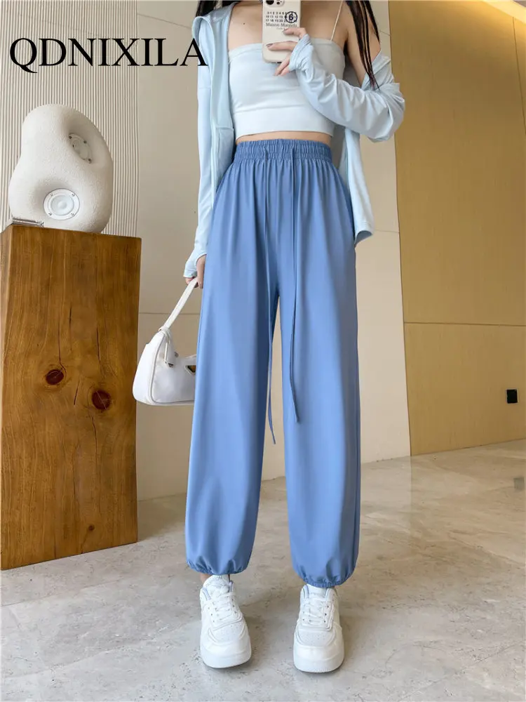 

New In Women's Pants for Summer Leg-tied Casual Bloomers Are Loose Breathable and Quick-drying Sweatpants Women Clothes for 2023