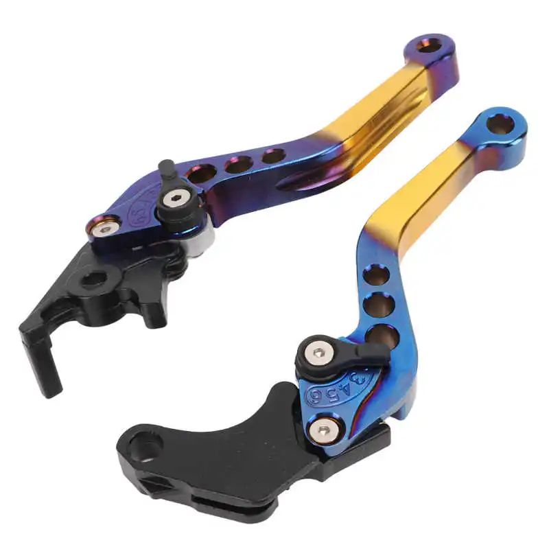 

Brake Clutch Levers Sturdy Aluminum Alloy Brake Perch Heavy Duty Blue Yellow Colorful Short Brake Clutch Handle for Motorcycle