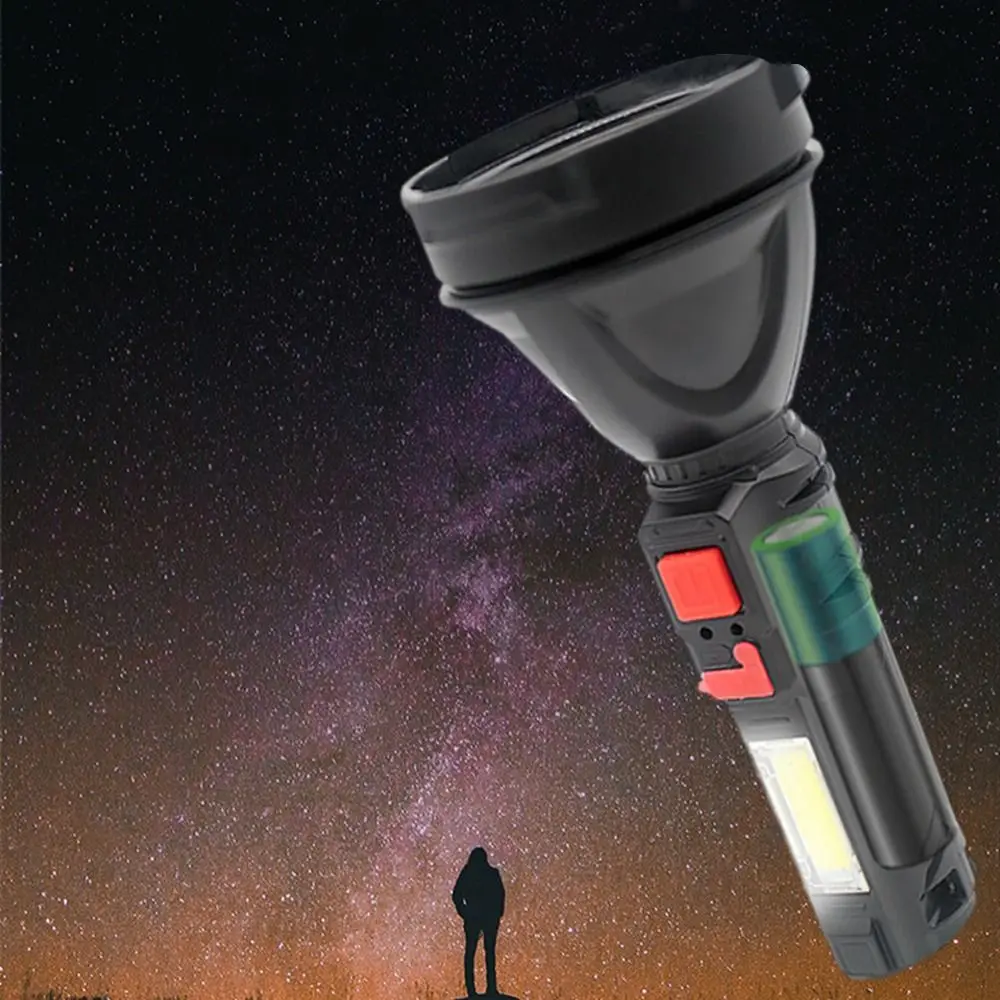 

With Side Light Portable Lighting LED Flashlight Super Strong Light Flashlight COB Side Lights Lighting Flashlight