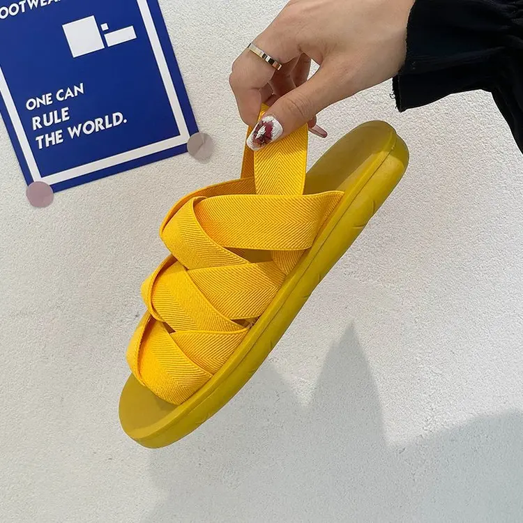 

Women Fashion Sandals Women 2022 Summer Shoes Female Flat Solid Color Sandals Rome Style Cross Straps Shoes Women Large Size