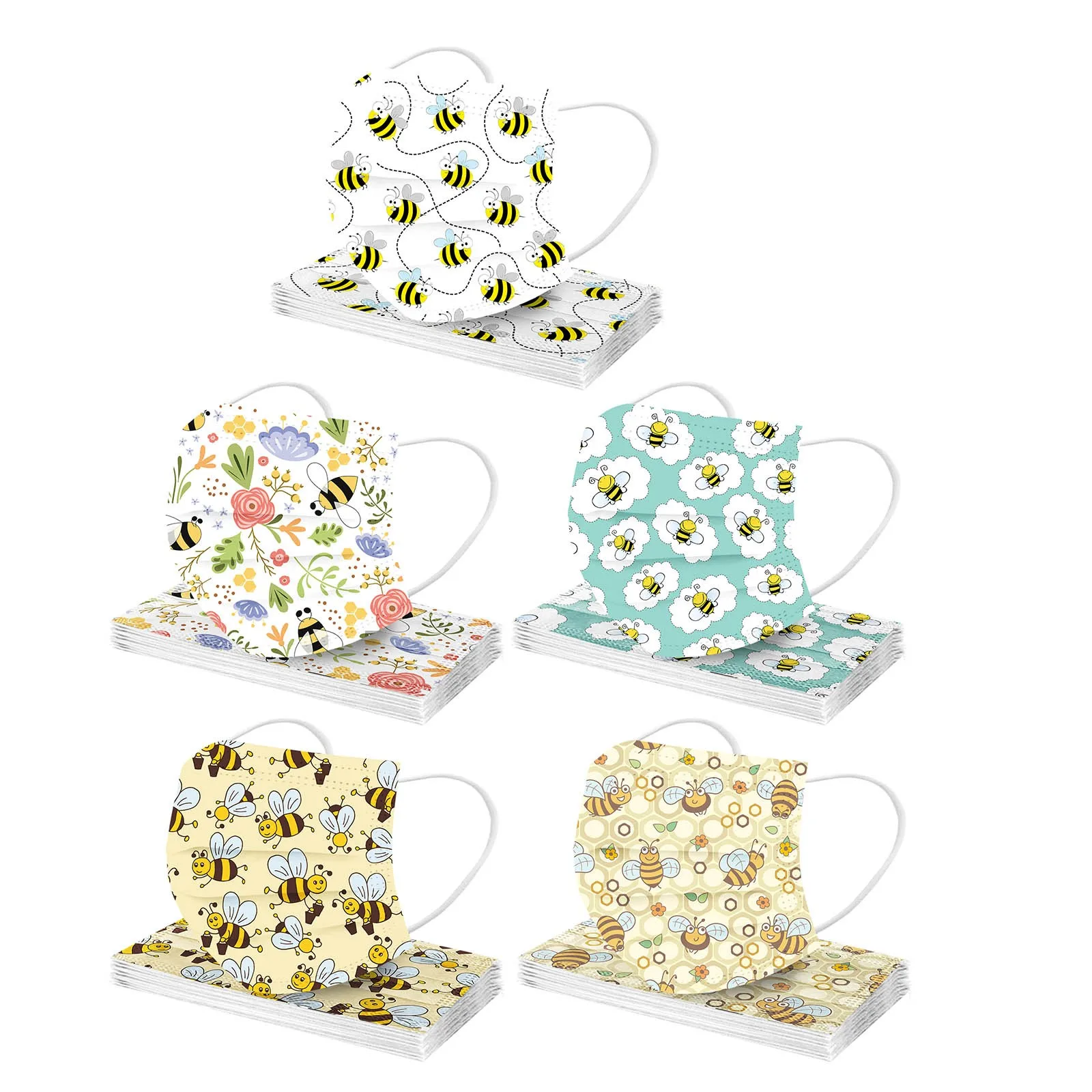 50/10 шт. одноразовые шарфы с принтом пчелы |