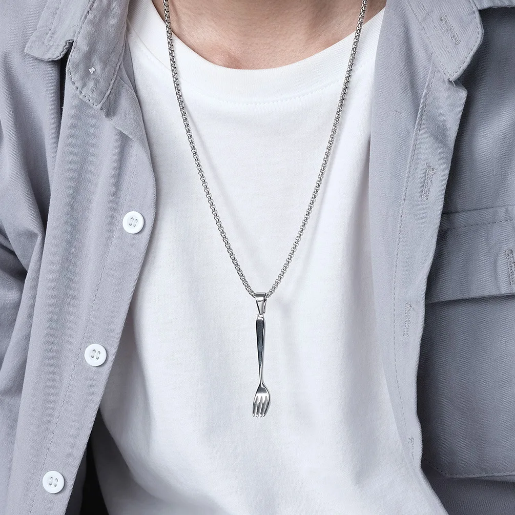 Нож из титановой стали в стиле хип-хоп Западная еда вилка для мужчин и женщин