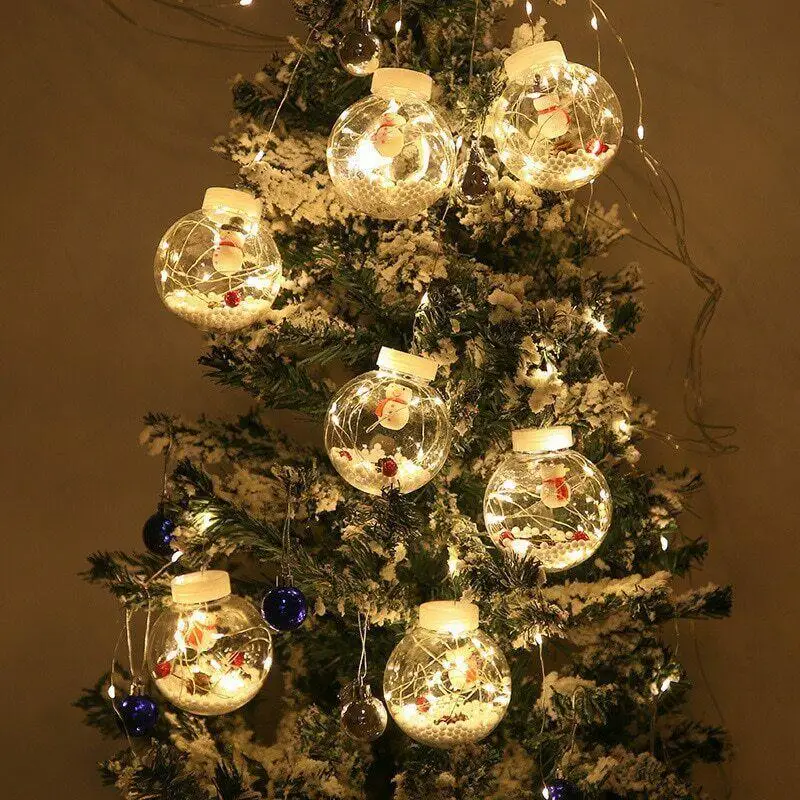 

СВЕТОДИОДНАЯ Гирлянда-занавес в виде рождественского шара, декоративный шнурок с Санта-Клаусом, снеговиком, украшение для рождественской е...