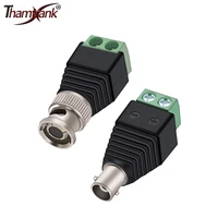 10pcslot bnc connector adapter female with solderless screw terminal coax cat5 cat6 to video balun surveillance camera