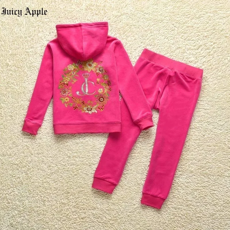 Juicy Apple Tracksuit Clothing 2 Pieces Sets Girls Clothes Boys Hoodies Top+Pants Children's Suit For Tracksuit Youth Sportwear enlarge