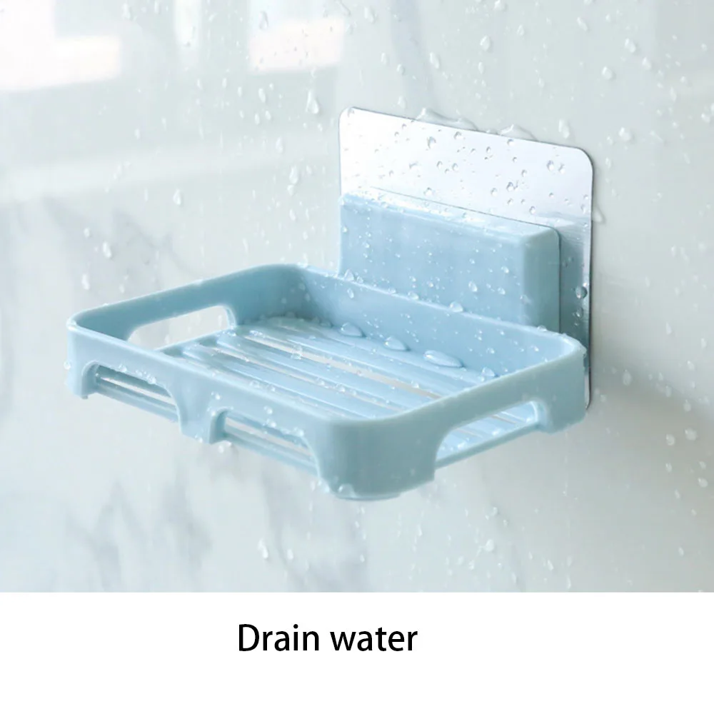 

Wall Mounted Durable Soap Box Dishes Drain Soap Sponge Holder Storage Rack Kitchen Brush Placer Bathroom Organizer Soap Rack