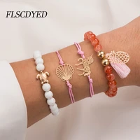 flscdyed fashion turtle pineapple bracelets bangles for women girls beads bracelets set bohemia 2022 charm jewelry accessories