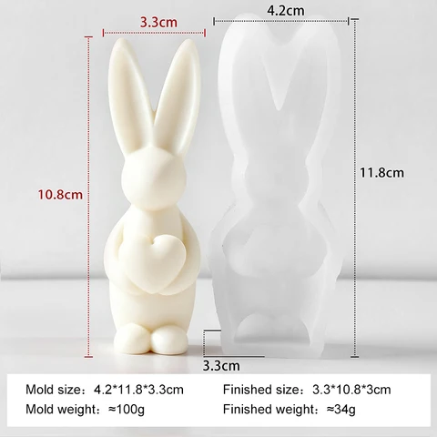 Формы для свечей силиконовые пасхальные кролики