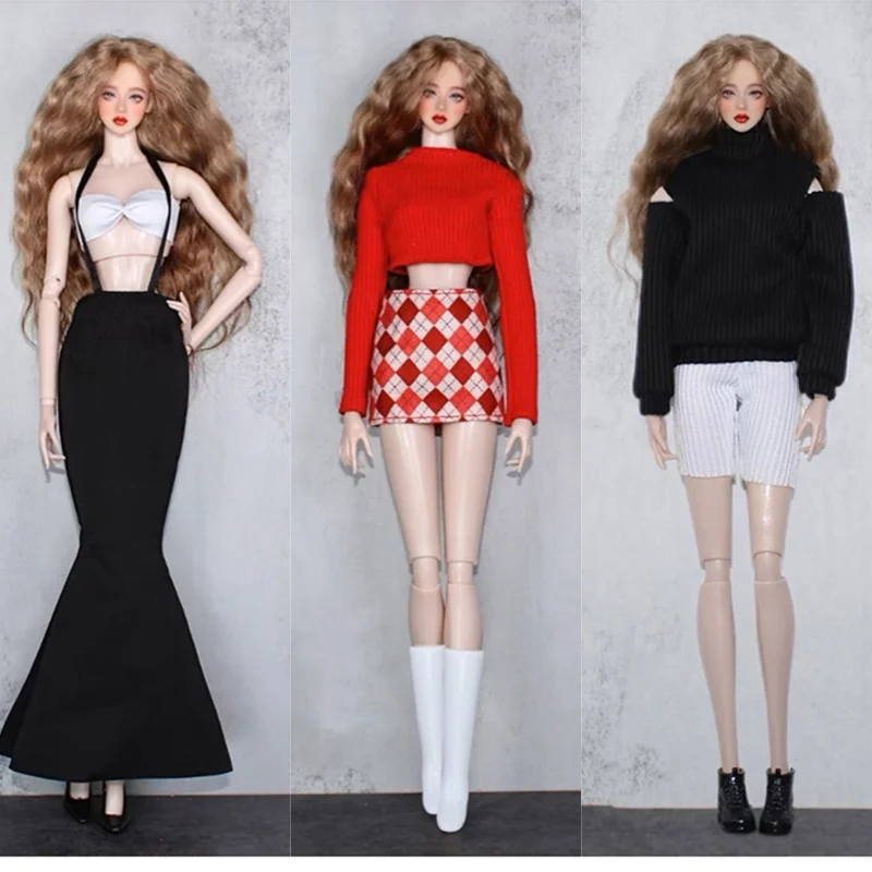 Фото Модный комплект одежды для куклы-супермоделей, 30 см, кукла BJD, элегантное платье, топ-бабочка, вечерние платья, 1/6, одежда для кукол, сделай сам, нарядные игрушки №1