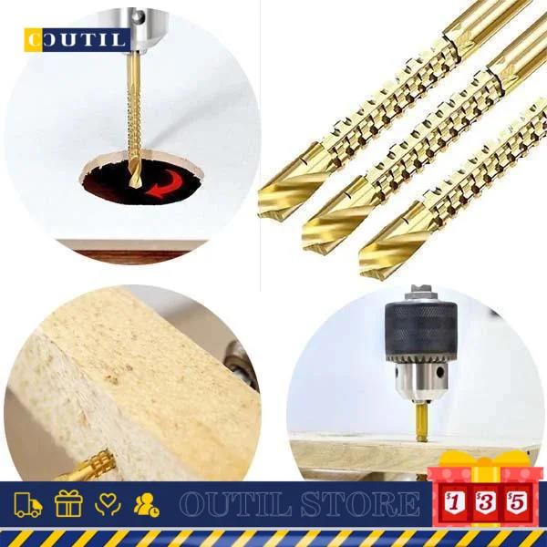 

6pcs/set Cobalt Drill Bit Set Spiral Screw Metric Composite Tap Drill Bit Tap Twist drill bit set multi-function metal specia