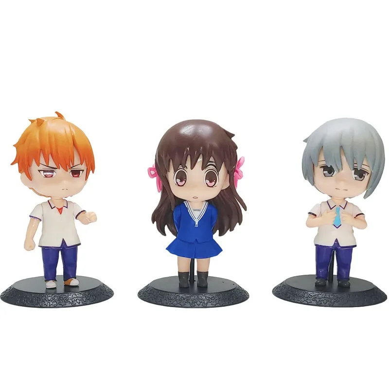 

3PCS Fruits Basket Figure Anime 10CM Fruits Basket Anime Figure Kyo Set PVC Model Toy Yuki Tohru Figure Collectible Model Doll