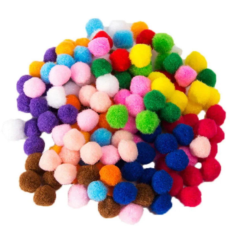 

8/10/20/30/40/50mm Random Mixed Color Pom-poms Clothing Handmade Materials DIY Children's Toys Accessories