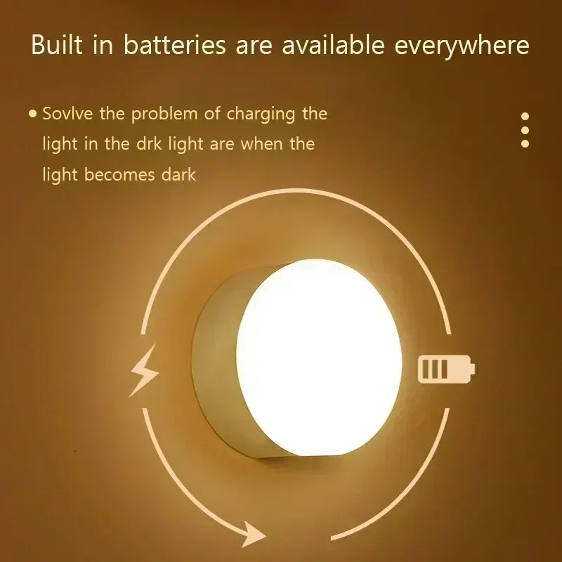 Светодиодный ночник с датчиком движения: перезаряжаемый через USB учебная лампа