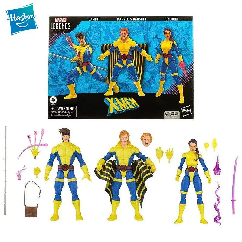 

Hasbro Original Marvel Legends Series Banshee Gambit & Psylocke X-Men 60Th Anniversary Action Figure Model Collectible Toy Gift