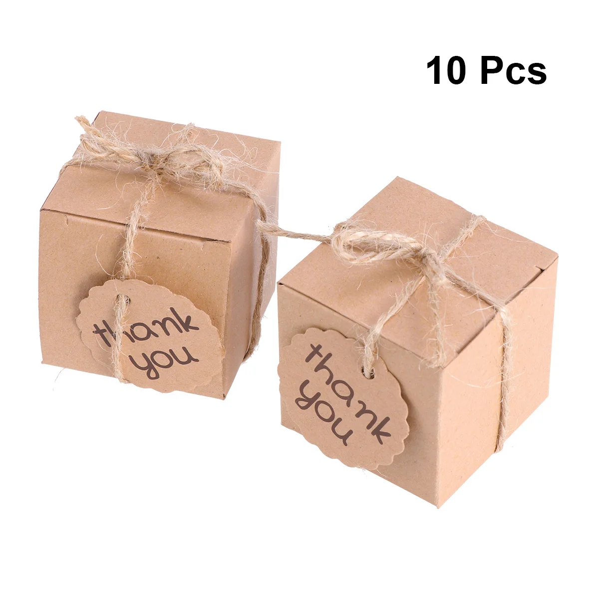 

Boxes Candy Gift Kraft Wedding Paper You Thank Box Brown Favor Treat Rustic Pillow Christmas Foldable Boxe Party Goodies Dessert