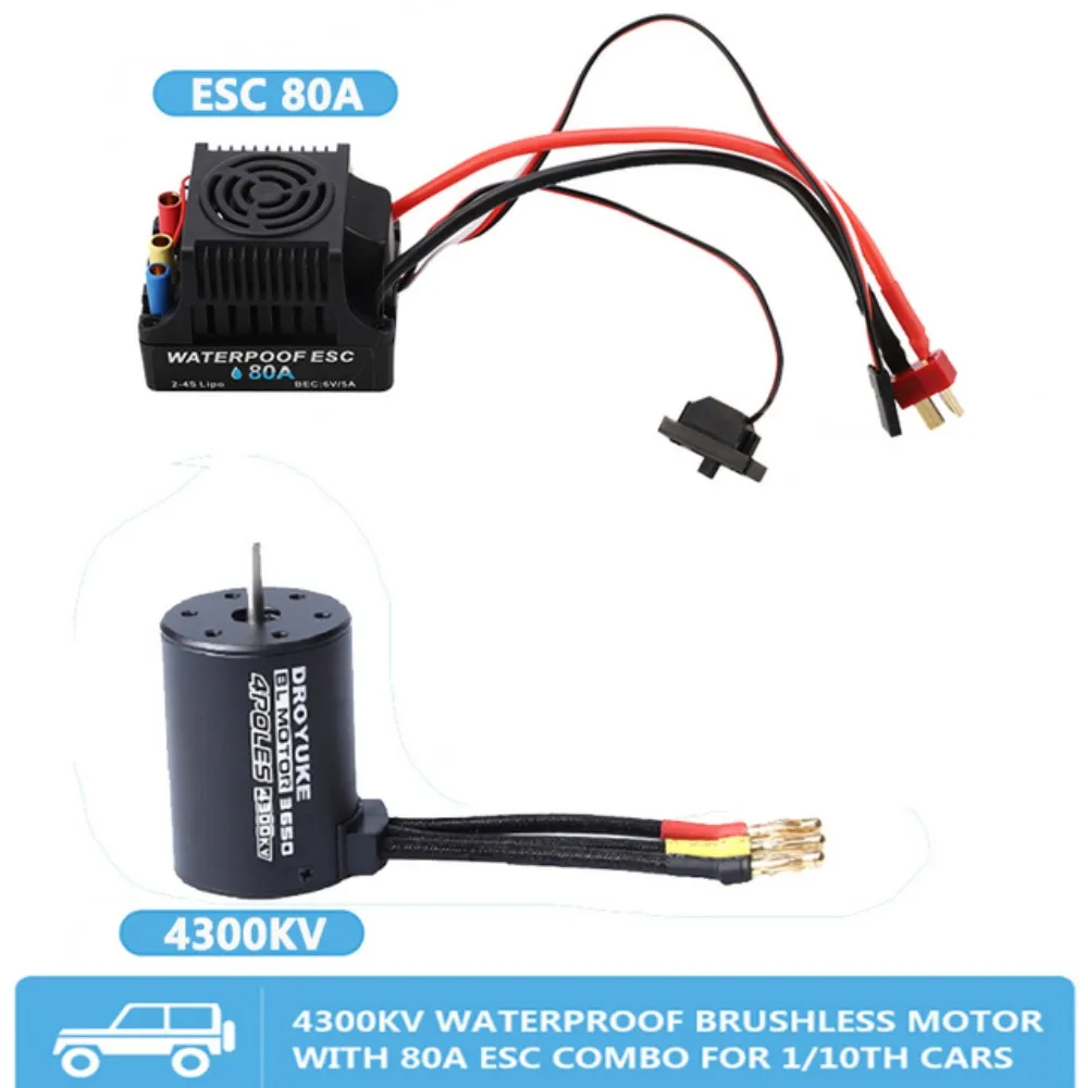 Специальный BL3650 4300KV бесщеточный двигатель 60A 80A водонепроницаемый ESC программатор Карты Комбинированный набор для 1:8 1:10 Радиоуправляемый автомобиль краулер радиоуправляемая лодка часть