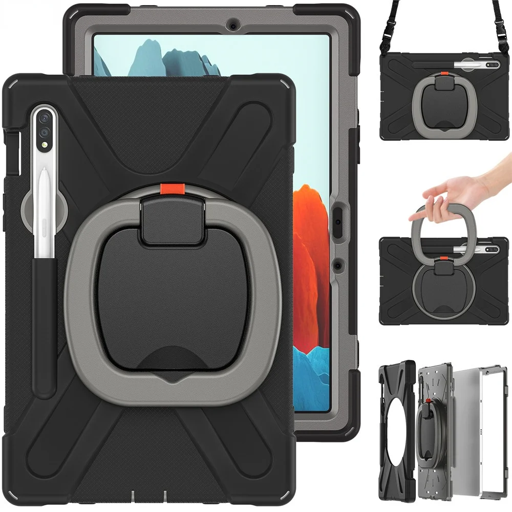 

Tablet Case for Samsung Galaxy Tab S7 Plus 12.4 2020 Case SM T970 T975 Heavy Duty Handle Protective Cover for Tab S7 11" SM-T875