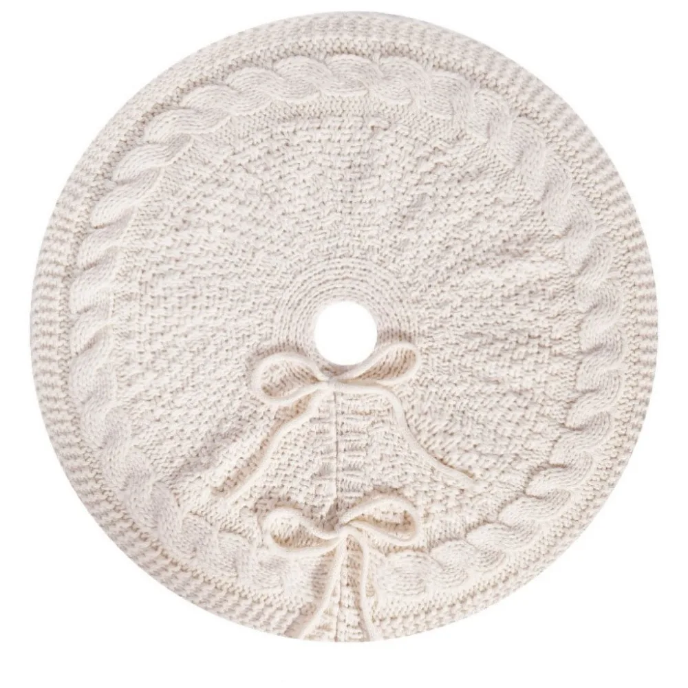 

Красная/белая вязаная юбка на елку, 18 дюймов, polyester