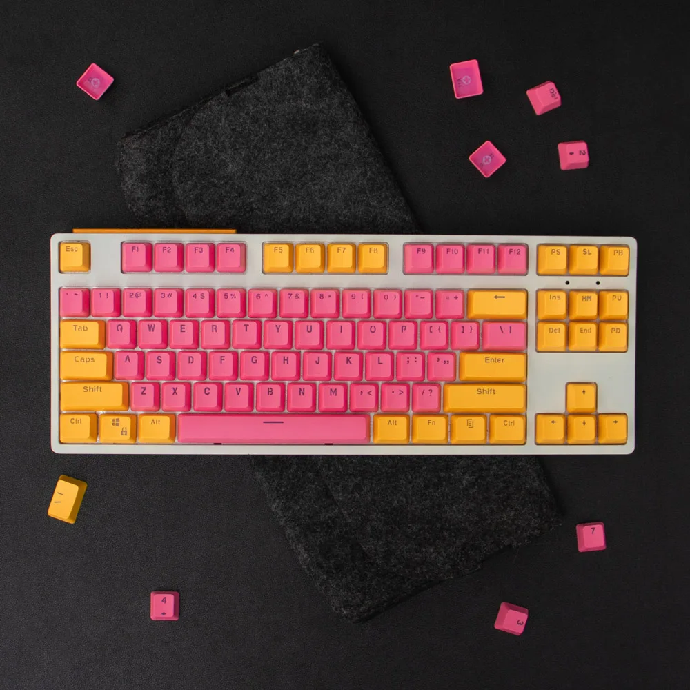 

108 Keys DYE-SUB Backlight Keycaps Cherry Profile Keycaps for Mechanical Keyboard Personalized PINK Custom Keycap