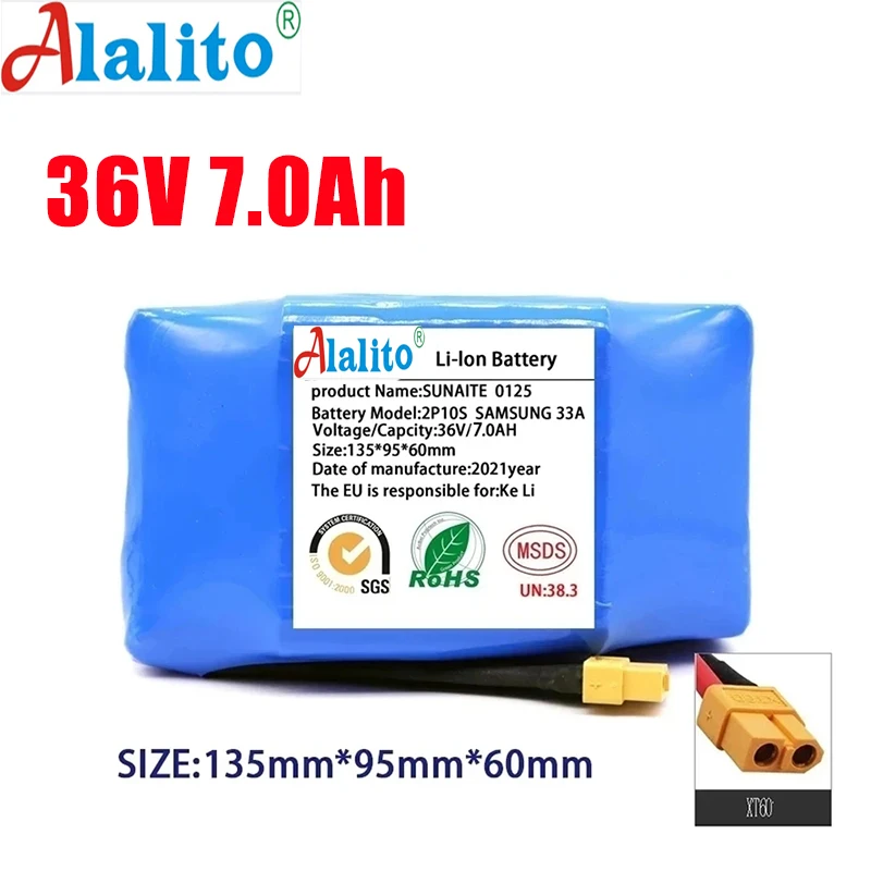 Оригинальные аккумуляторы 36 В, 7000 мАч, Ач, перезаряжаемая литий-ионная батарея для электрического самобалансирующегося скутера, гироскутера, одноколесного велосипеда Оригинальные аккумуляторы 36 В, 7000 мАч, Ач, перезаряжаемая литий-ионная батарея для электрического самобалансирующегося скутера, гироскутера, одноколесного велосипеда