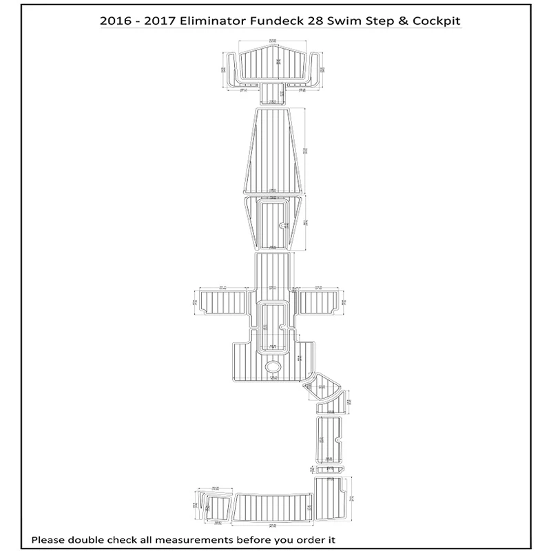 

2016-2017 Eliminator Fundeck 28 Swim Step Cockpit Boat EVA Teak Deck Floor Pad