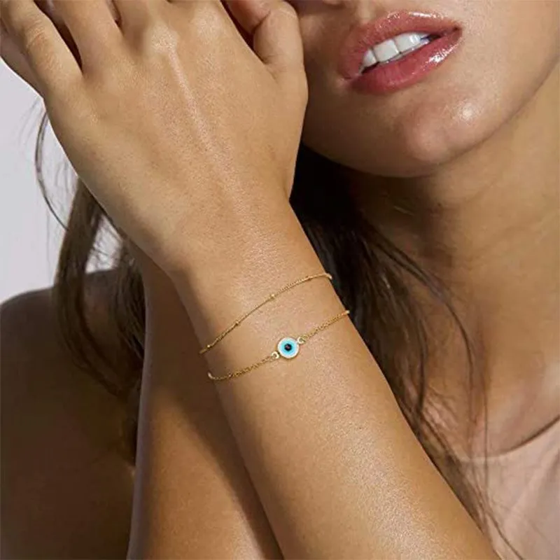 

Spot New Eye Bracelet for Women Trending Products Hot Versatile Eye Zircon Female Bracelet Combination Set