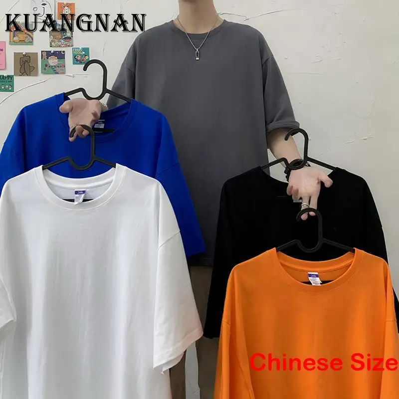 

Простая футболка KUANGNAN, Мужская одежда, топ, летние топы, бесплатная доставка, все, мужские футболки, японская мода 3XL