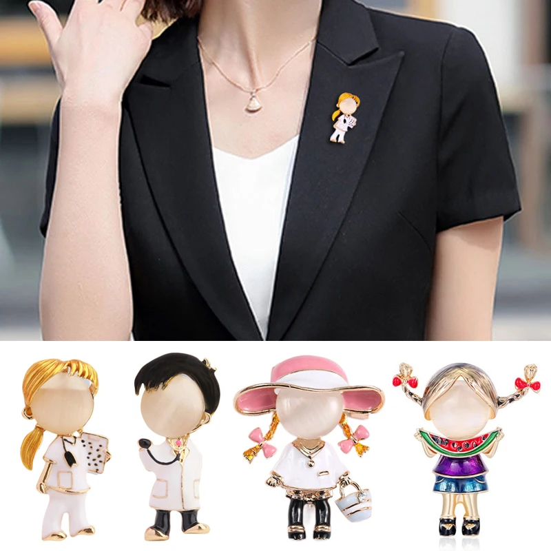 

Брошь с эмалью и опалом для мальчиков и девочек