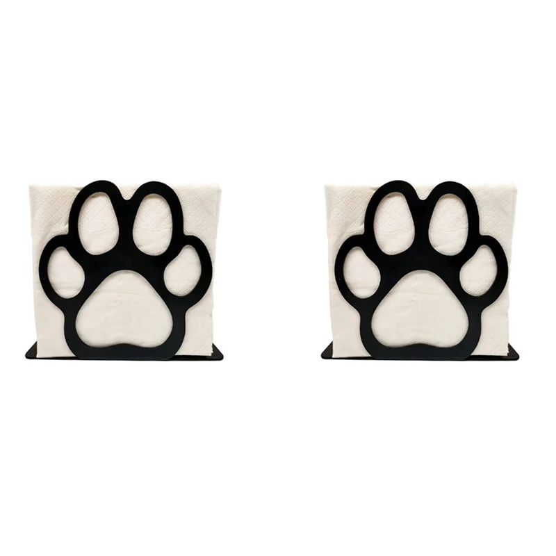 

Hot YO-2PCS Black Metal Dining Table Napkin Holder, Upright Paper Towel Dispenser, Home Kitchen Restaurant Picnic Party