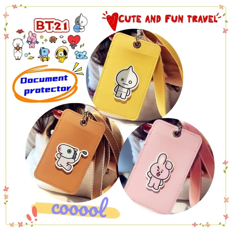 Фото Защитный чехол-ремешок для школьной карты питания BT21 Koya RJ Shooky Man Chimmy Tata Cooky Creative Personality для мальчиков и девочек №1