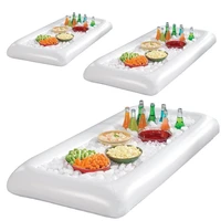 pool float inflatable beer table mattress ice bucket serving salad bar tray food drink holder for summer water party air
