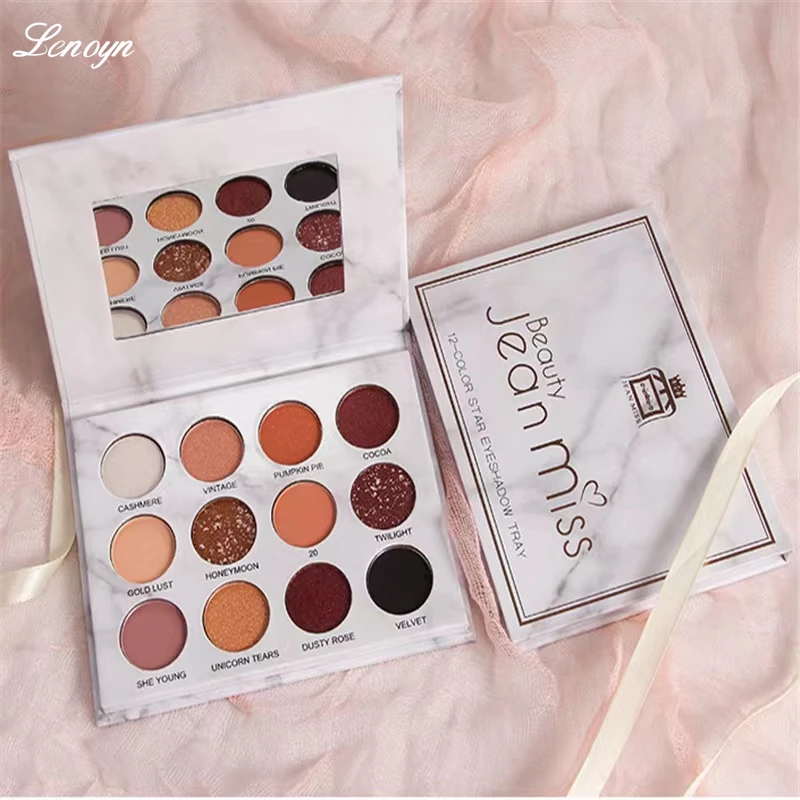 

Jean Miss 16 Color Eyeshadow Palette Eyes Makeup Diamond Glitter Metallic Creamy Pigmented Professional Mini Shadow Cosmetics