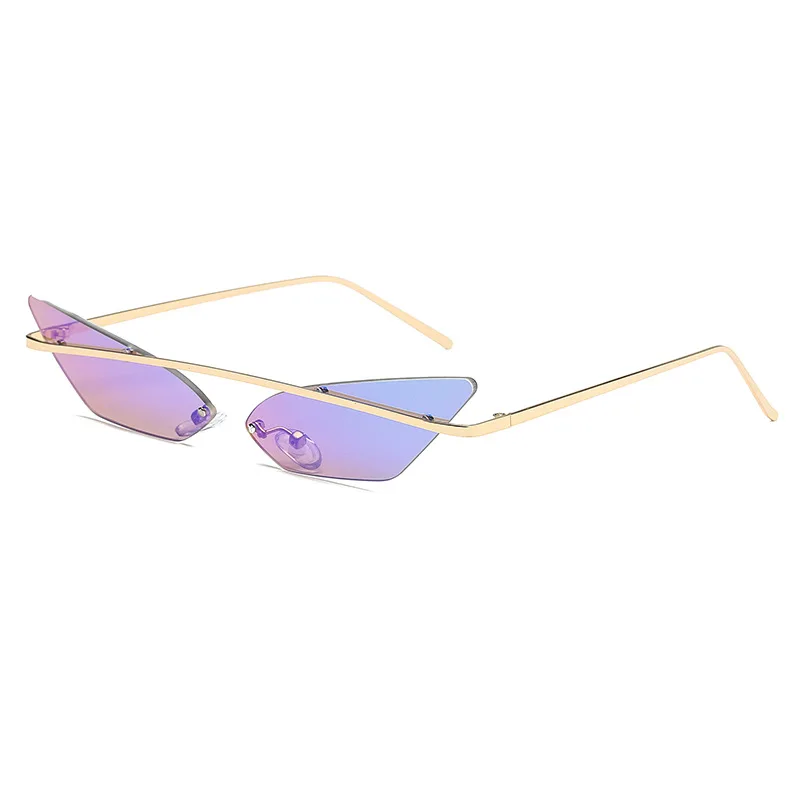 Fashion Triangle Sunglasses Women Men Hippie Cool Sun Glasses Rimless Cat Eye Mirror Gradient Lenses Eyewear | Автомобили и